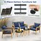 Outdoor 5-Piece Seating Set with 2 Coffee Tables for Backyard and Poolside